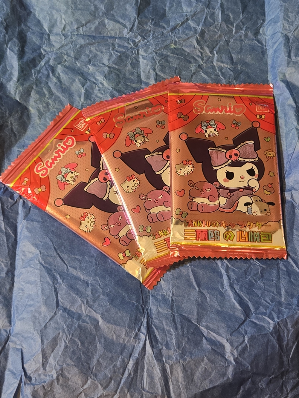 Sanrio Kuromi Trading Card Packs Lot of 3 Sealed Bandai Hello Kitty My Melody